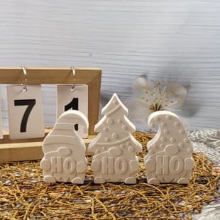 S0833 Christmas Gnome Set Decorative Cement Plaster Mold DIY Silicone Mold