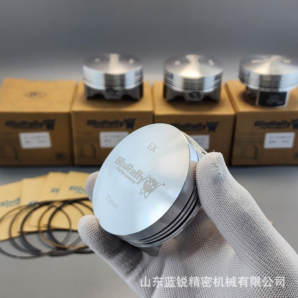 Lanrui Motorcycle Casting Piston 68/69/70/71mm with 14mm DLC Pin Flat Head Design High Compression Ratio
