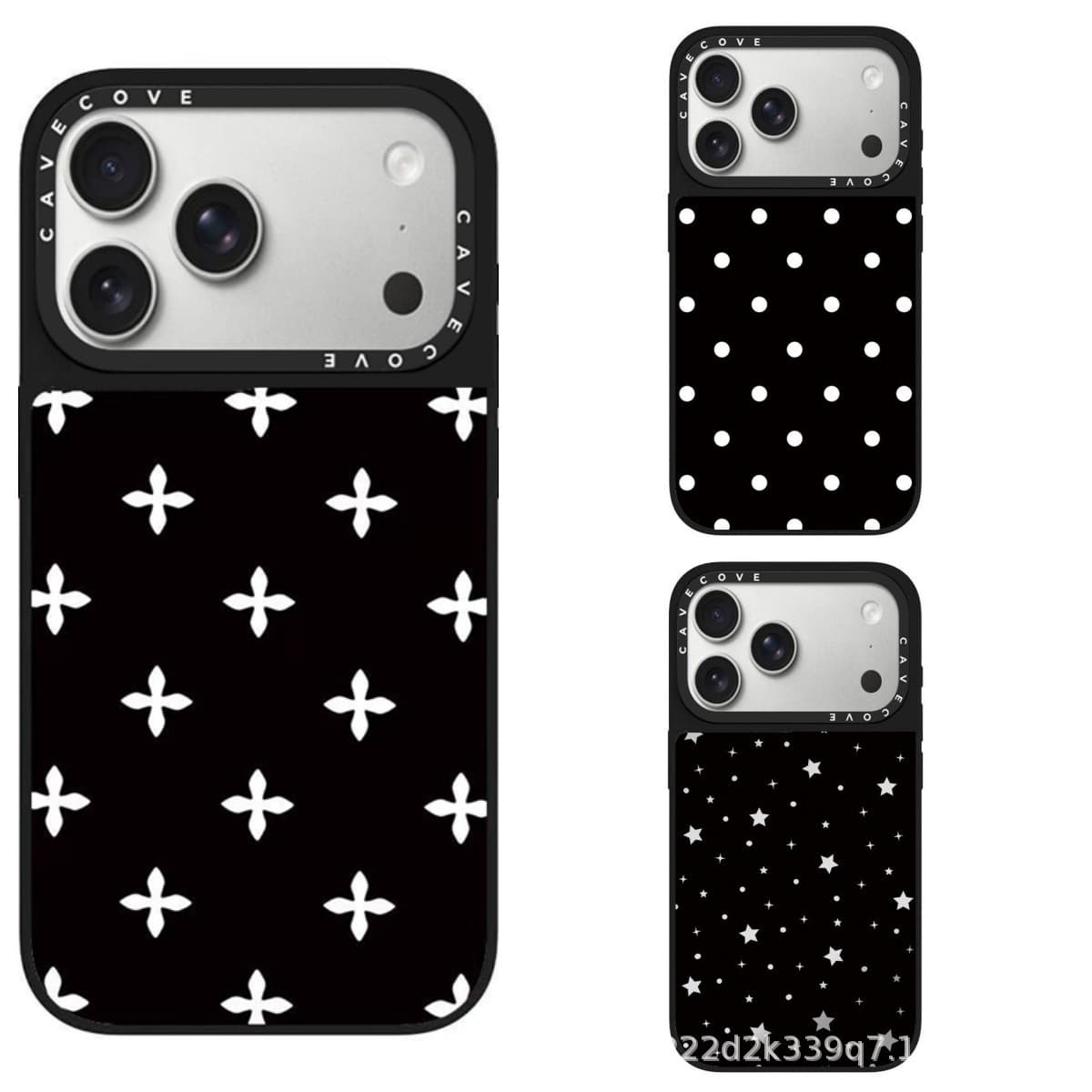 C Brand Co-branded Black and White Polka Dot Cross Flower MagSafe Magnetic Case for iPhone 17 Pro Max 16 Pro