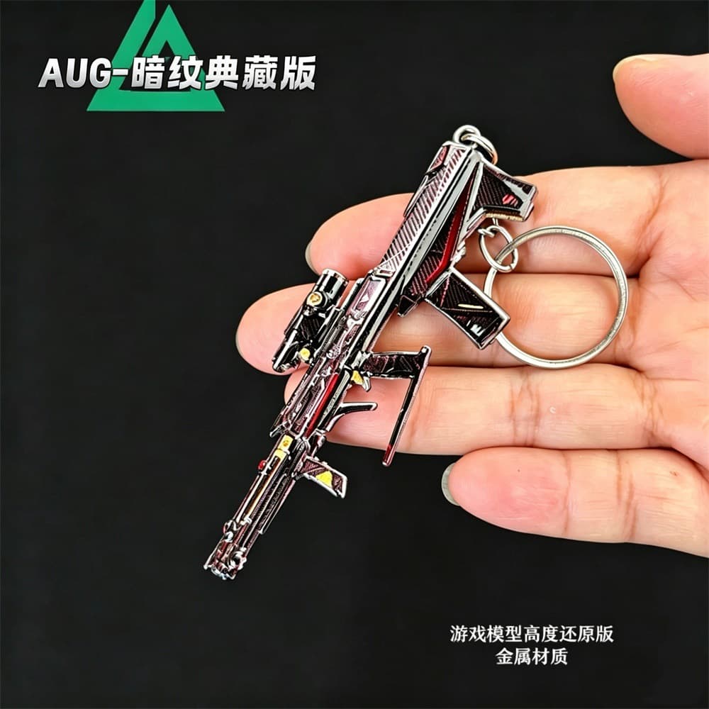 Delta AUG Gun Model Keychain Game Merch Classic Skin Mini Alloy Gun Pendant Small Gift