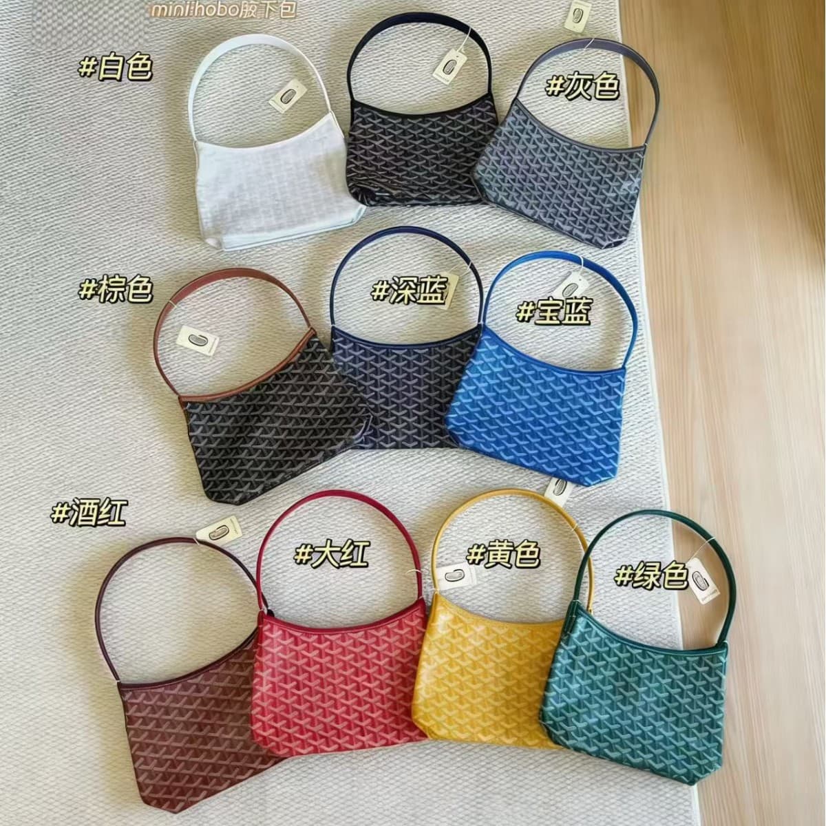 Goya Mini HOBO New Style Dog Tooth Print Underarm Shoulder Tote Commuter Mother-Child Bag Export Tote Zip Shopping Bag