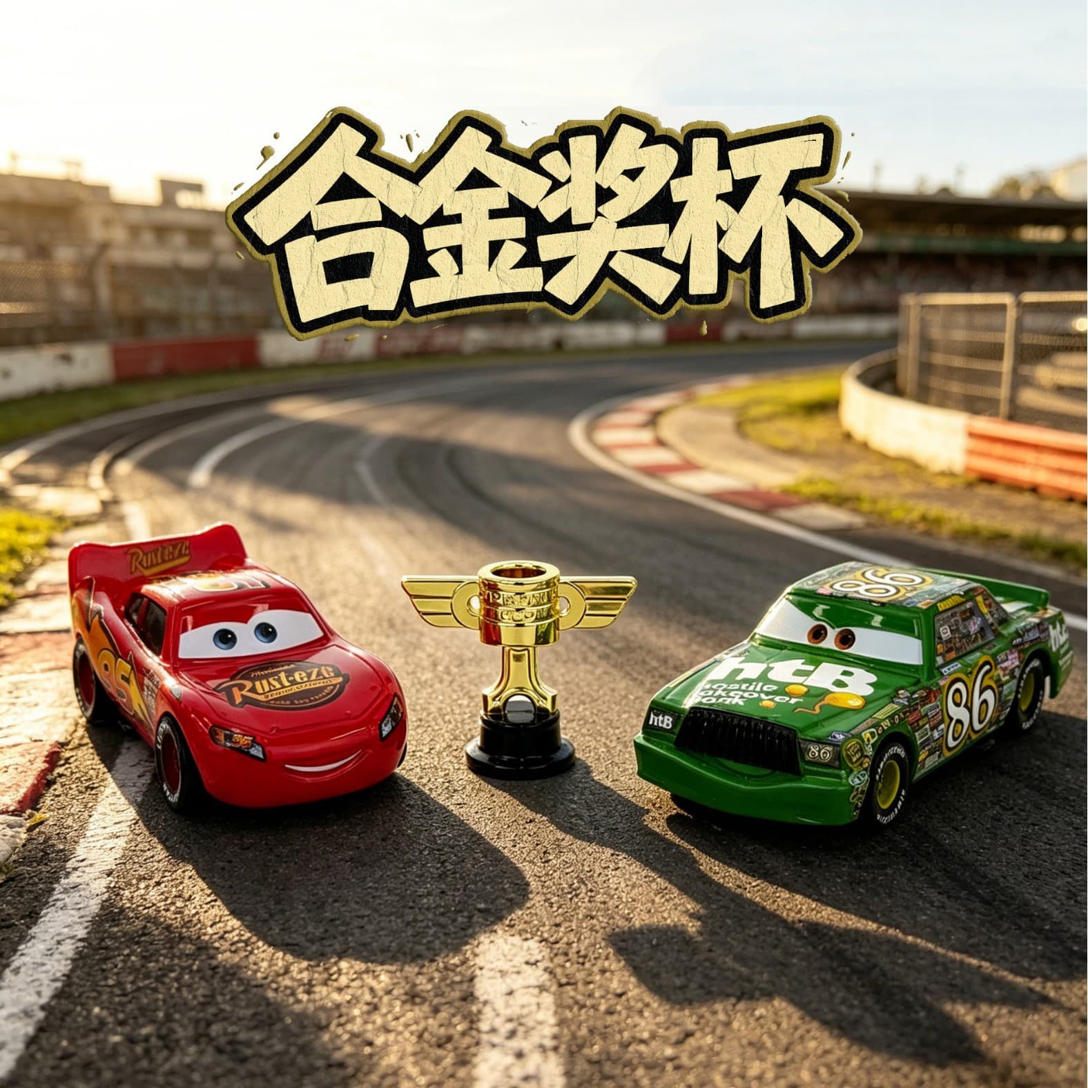 Cars Lightning McQueen Alloy Piston Cup Trophy Figurine Toy