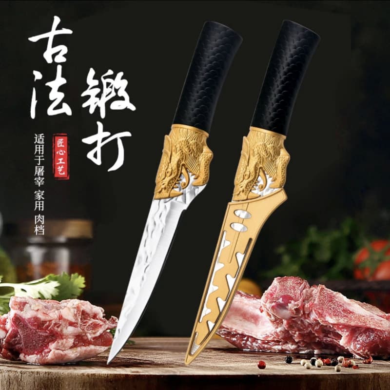 Household Slaughter Knife, Mongolian Small Boning and Meat Cutting Knife, Sharp Commercial Butcher and Fish Cleaning Tool
