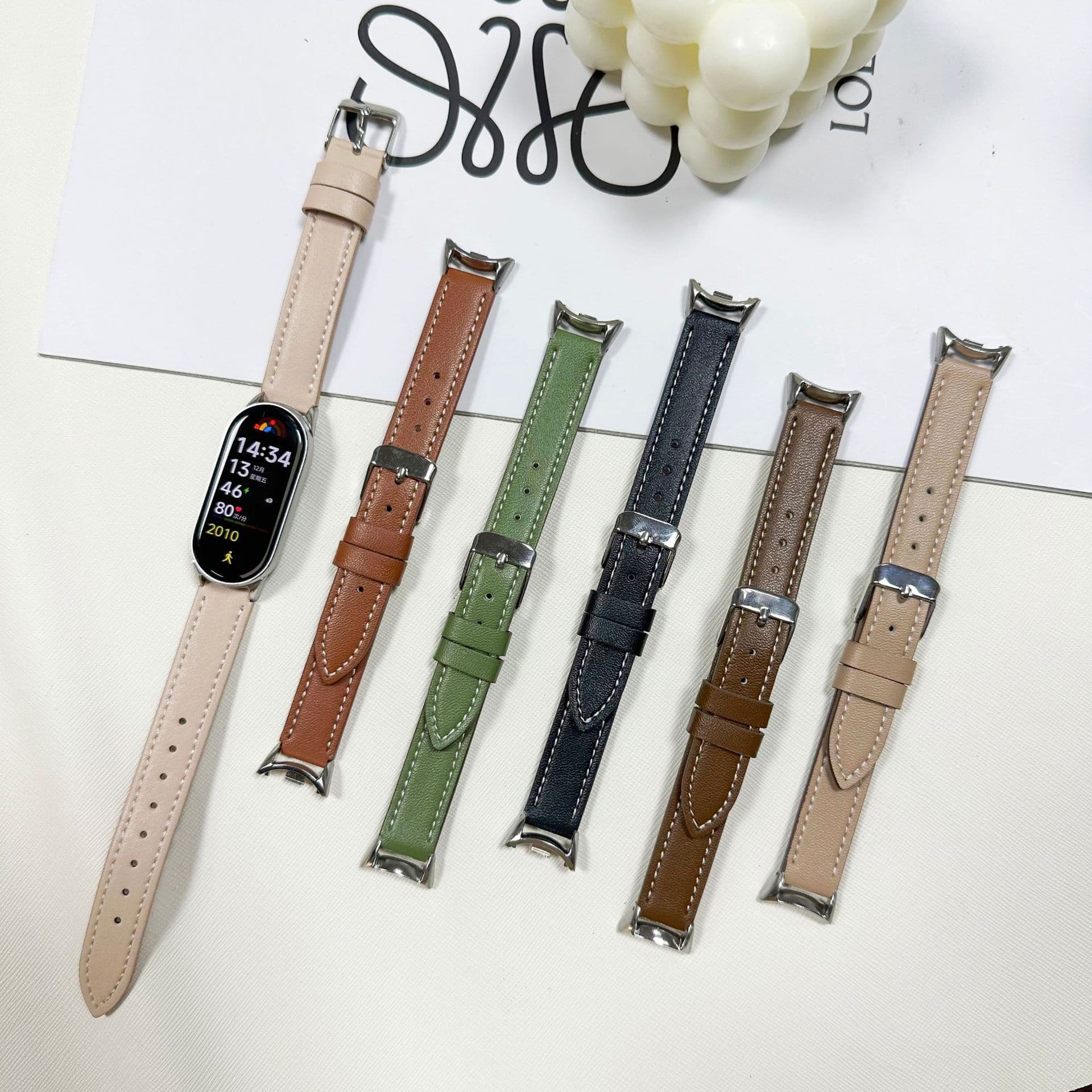 Couple's Simple Leather Xiaomi Band 8/9 Wristband Fashionable Minimalist Style Available in Stock Wholesale High Quality