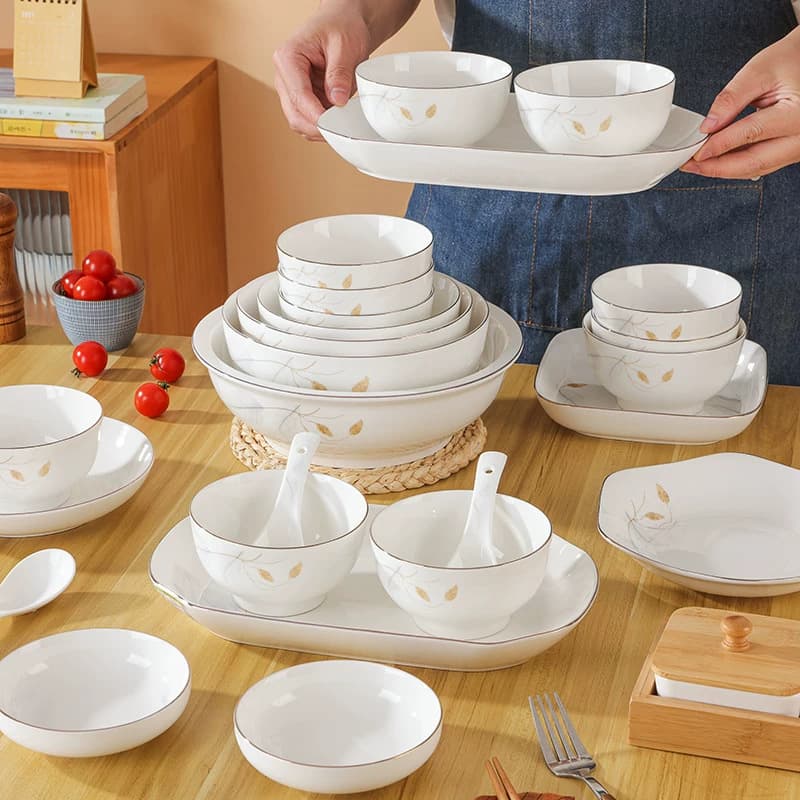 Yubaofang Thousand Thousand Threads Series Nordic Style Ceramic Tableware Household Bowls Soup Bowls Dish Plate Creative Plate Fish Plate