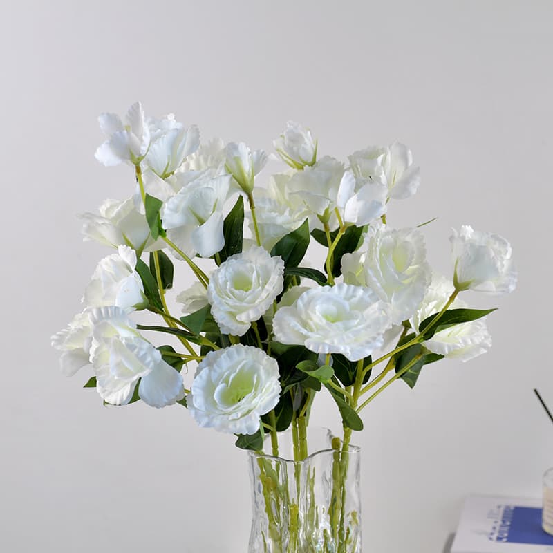 Artificial Lisianthus Flowers for Nordic Living Room Dining Table Decor, Fake Flowers for Picnic Photo Props, Wedding Decoration Ornaments