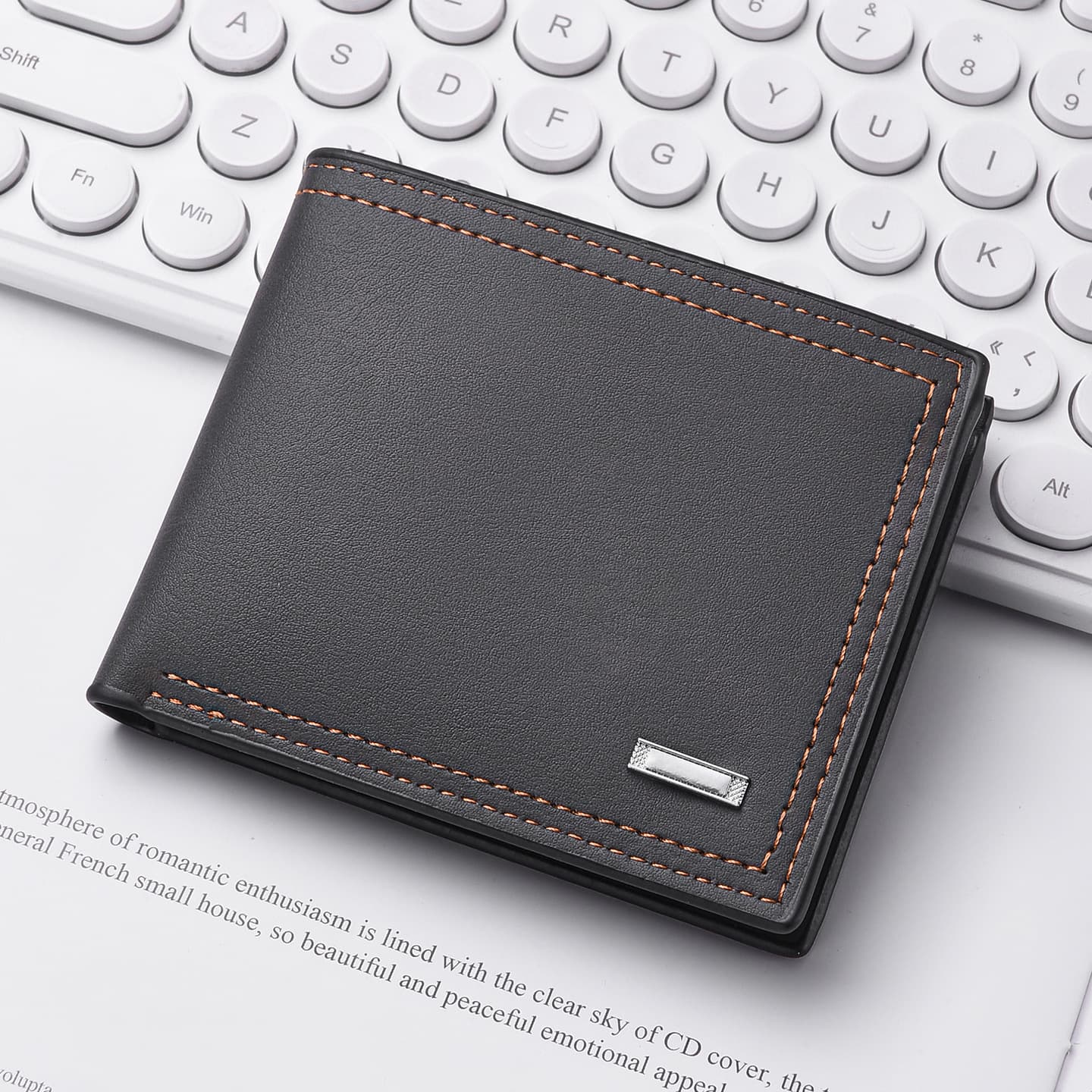 Tri-fold wallet for men, light luxury, high-end teenagers and college students, multi-function multi-card, light luxury soft short bag