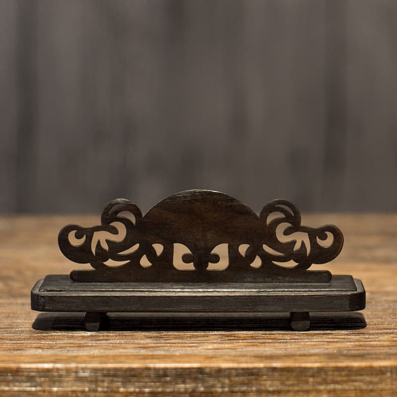Suzhou Old Changmen Ebony Fan Stands, Chinese-style Men's Folding Fans, Vintage Craft Gift Fan Holders for Collectibles