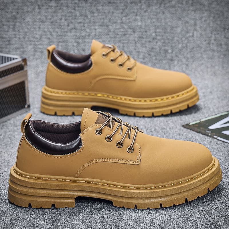 Wear-Resistant Low-Top Ankle Boots 2024 Spring and Summer New Men's Retro British Style Martin Boots Versatile Thick Sole Casual Shoes