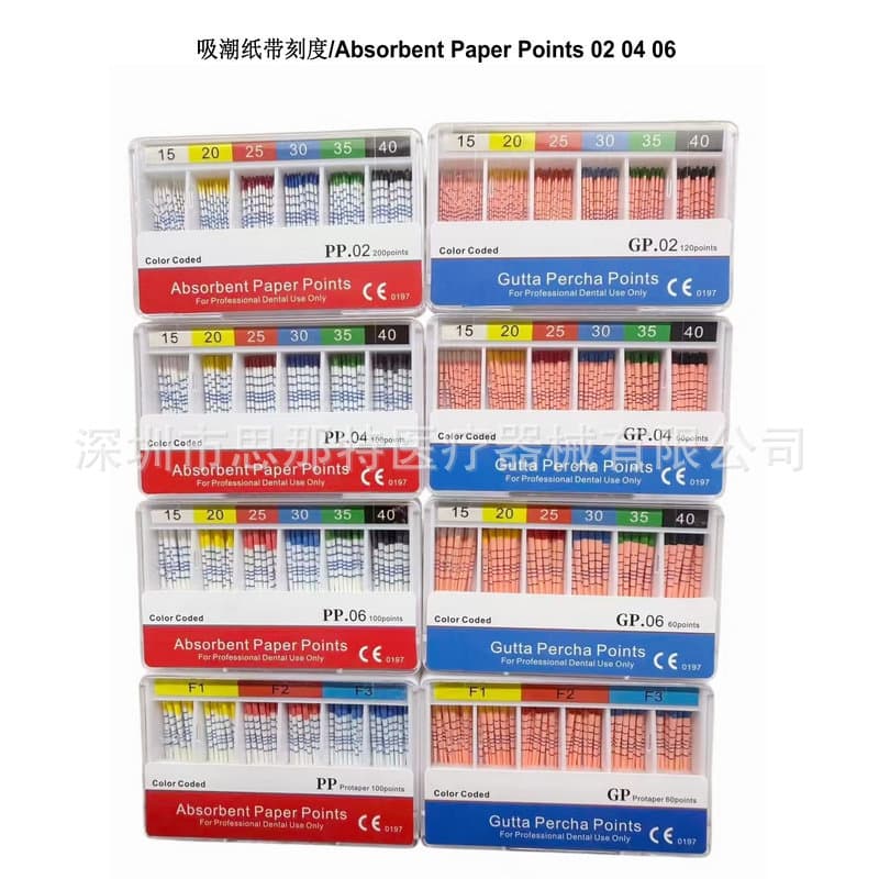 Dental Absorbent Paper Points with Graduations 06/04/02 Taper Dental Supplies Dental Instruments