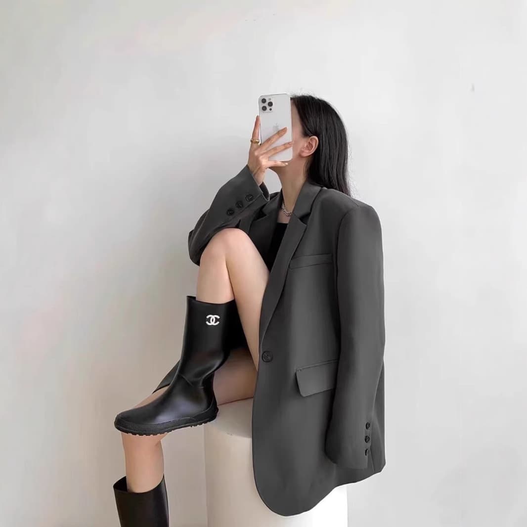 Spring/Autumn suit black chic fashionable new jacket office casual Korean-style small blazer petite suit jacket