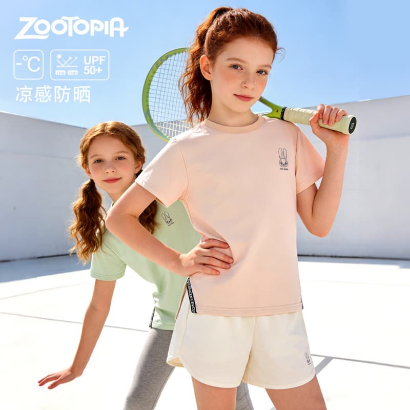 Girls' T-Shirt Summer Thin New Children's Ice Silk Short Sleeve Top Summer Clothing Teen Girls' Clothing Big Kids' Clothes