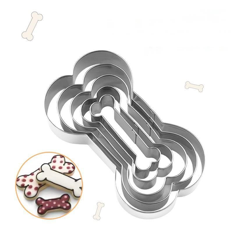 Cross-border Supply Dog Bone Biscuit Mold Stainless Steel 5-Piece Set Bone Mold Cookie Cutter