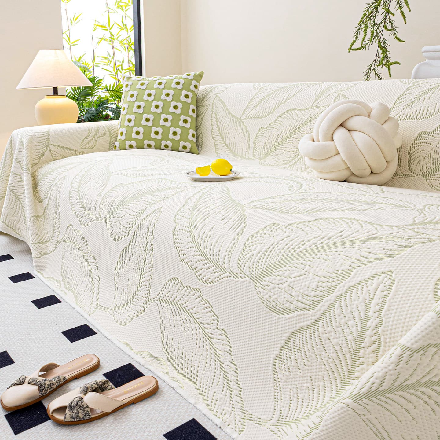 Hot style cool simple cool beanie sofa cover cloth towel full cover summer mat cover ice silk cushion summer cross-border