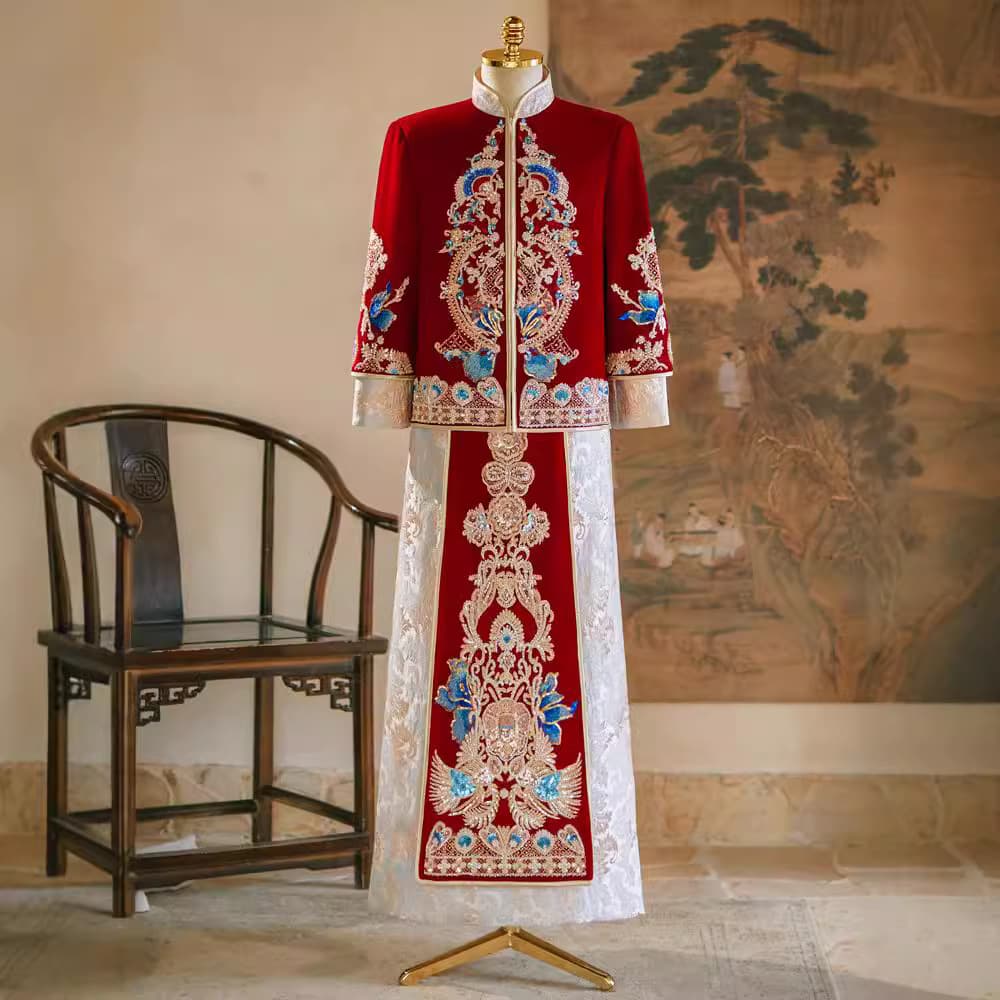 Men's Xiuhe Suit 2024 Chinese-style Groom Wedding Toast Dress Dragon and Phoenix Gown Men's Tang Suit Xiuhe Suit Chinese Style