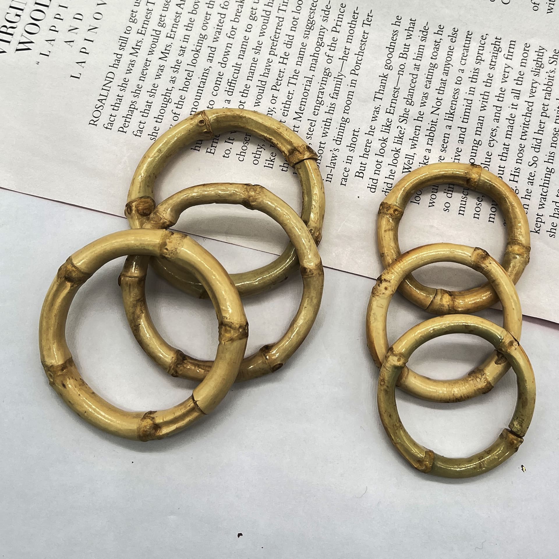 Bamboo braided earrings, bamboo rings, napkin rings, DIY natural bamboo crafts, gift pendants, DIY bamboo rings, napkin rings