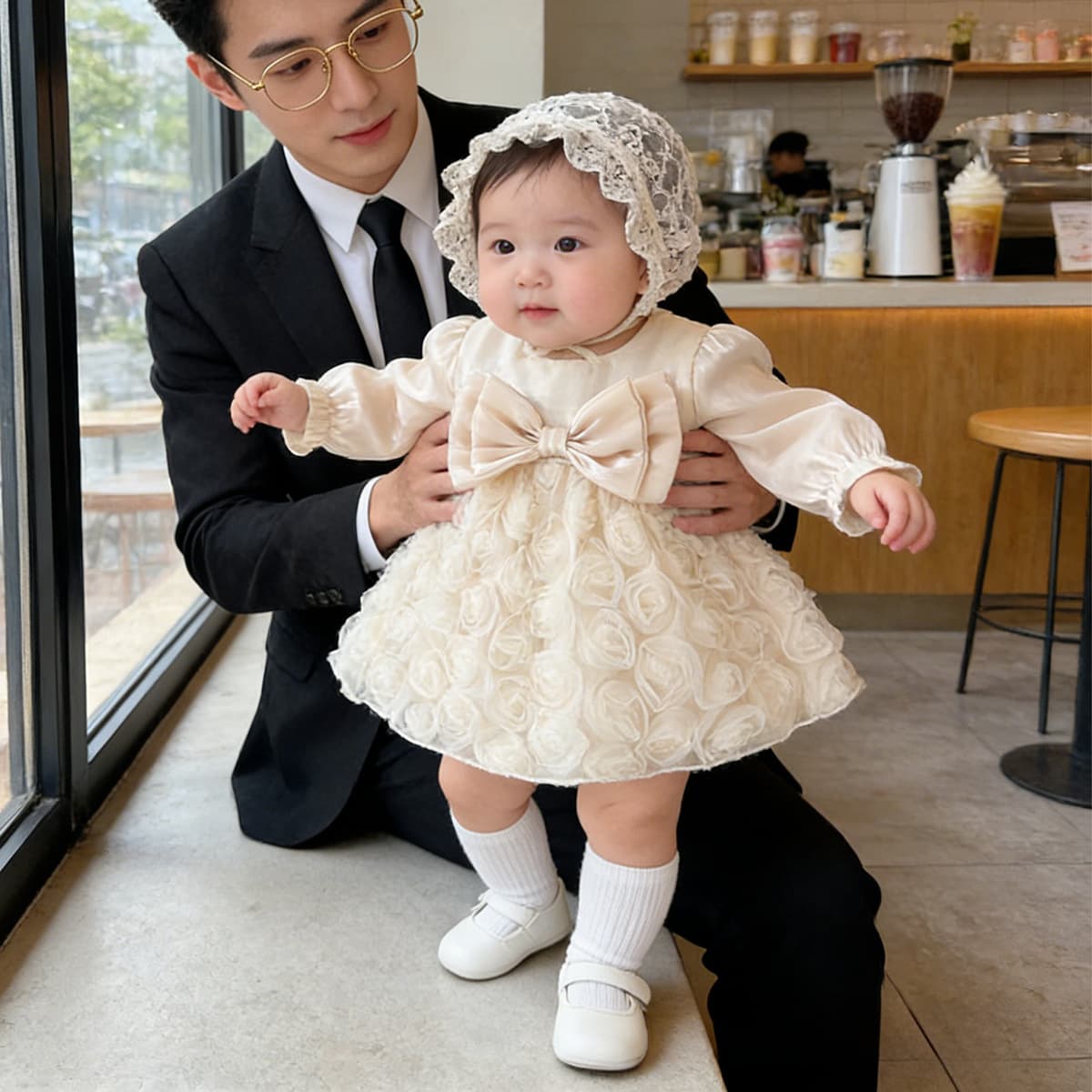Baby Clothes Spring and Autumn Romper Puffy Dress for Newborn Baby Girl Full Month 100 Days Zhuazhou Formal Dress Princess Dress