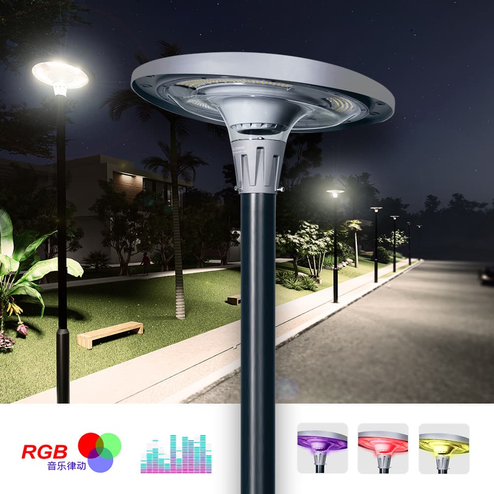 Solar light square park walkway home garden RGB Bluetooth colorful music solar villa garden light