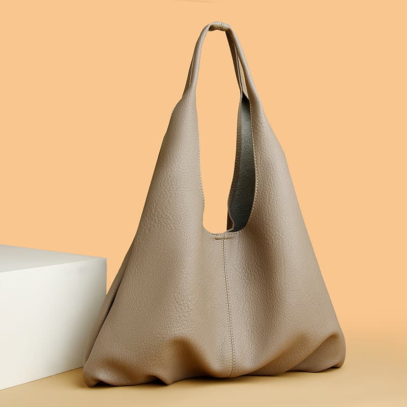 Urban Minimalist Soft Leather Single Shoulder Tote Bag 2024 Commuter Large Capacity Maternally-Daughter Bag for Women
