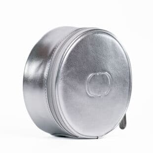 EU Authorized Cross-Border Factory Custom Silver PU Texture Makeup Bag, Women's Skincare Bag