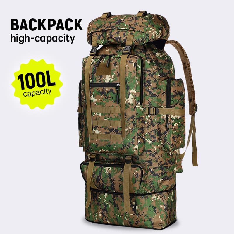 Cross-border new 100L large-capacity outdoor sports mountaineering bag expandable travel backpack men and women camping backpack