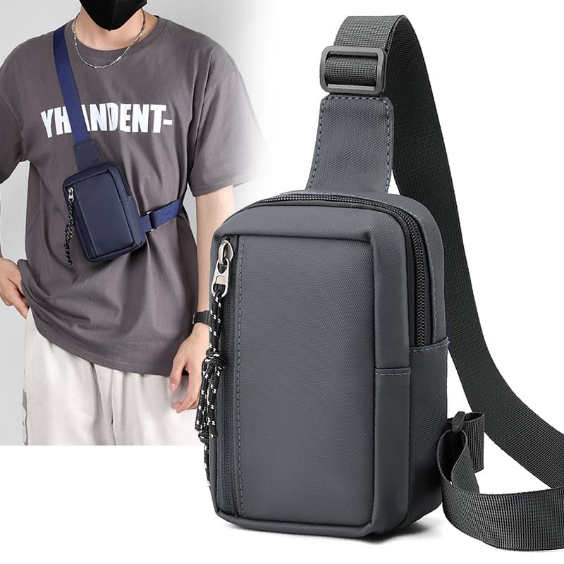 Trendy Street Style Mini Chest Bag Men's Single Shoulder Crossbody Bag Simple Fashion Sporty Sling For Men