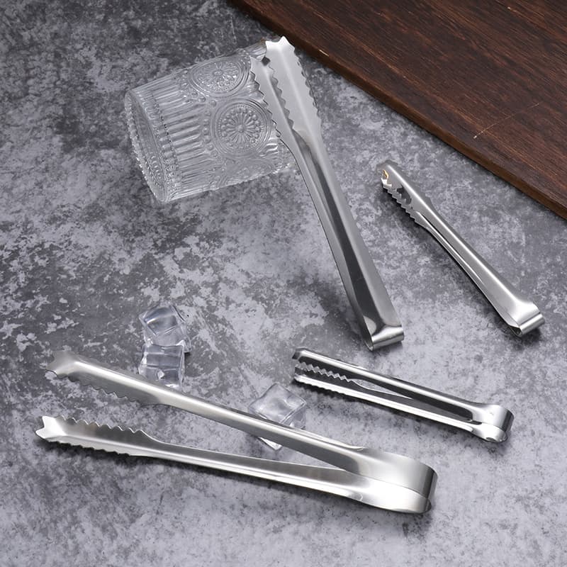 Stainless Steel Ice Tongs Towel Tongs BBQ Food Tongs KTV Bar Ice Cube Tongs Ice Bucket Tongs Sugar Cube Tongs