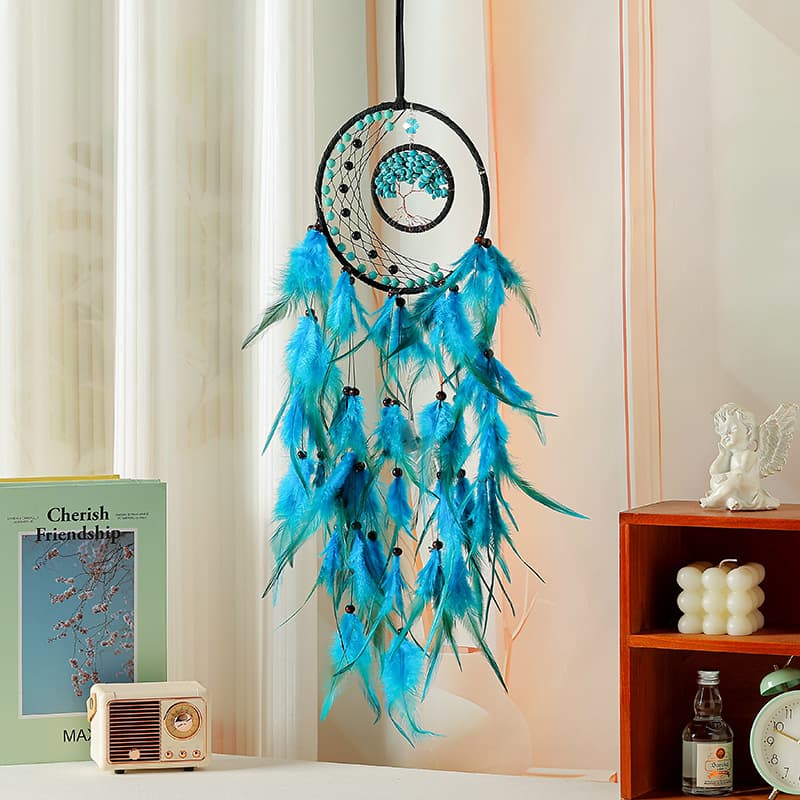 Dreamer's Handmade Cross-border Tree of Life Feather Home Decor Dreamcatcher Wall Hanging Room Ornament