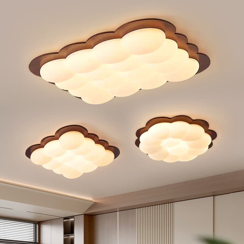 Medieval style Song style aesthetic ceiling lamp walnut color room bedroom lamp eye protection high-end master bedroom Zhongshan lamp