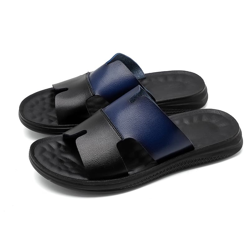 Men's Sandals Cross-Border 2026 New PU Leather Non-Slip Wear-Resistant Leather Slippers Beach Shoes Summer Premium Breathable Men