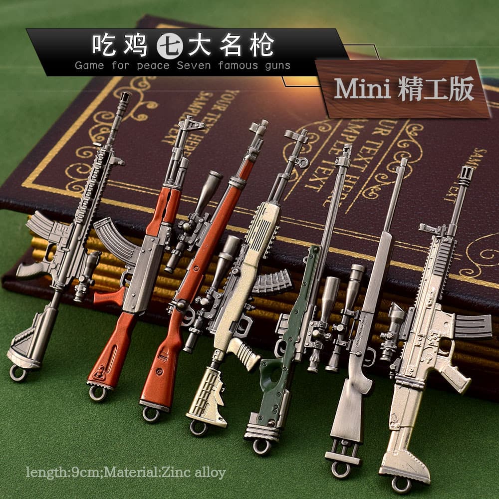 Hot Weapon Model MINI Keychain Pendant SCAR 98K Weapon M24 SKS Metal Model