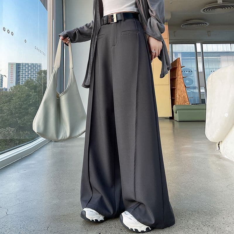2026 Women's Suit Pants - High-End, Flowy, New Style for Spring and Autumn - High-Waisted Wide-Leg Pants - Casual Straight Leg Pants