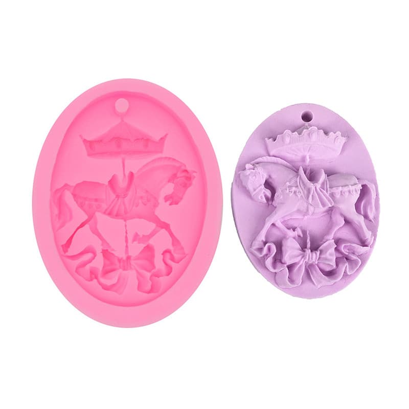 Carousel DIY Gypsum Aroma Mold, Scented Wax Tag Mold, Car Hanging Model, Silicone Mold