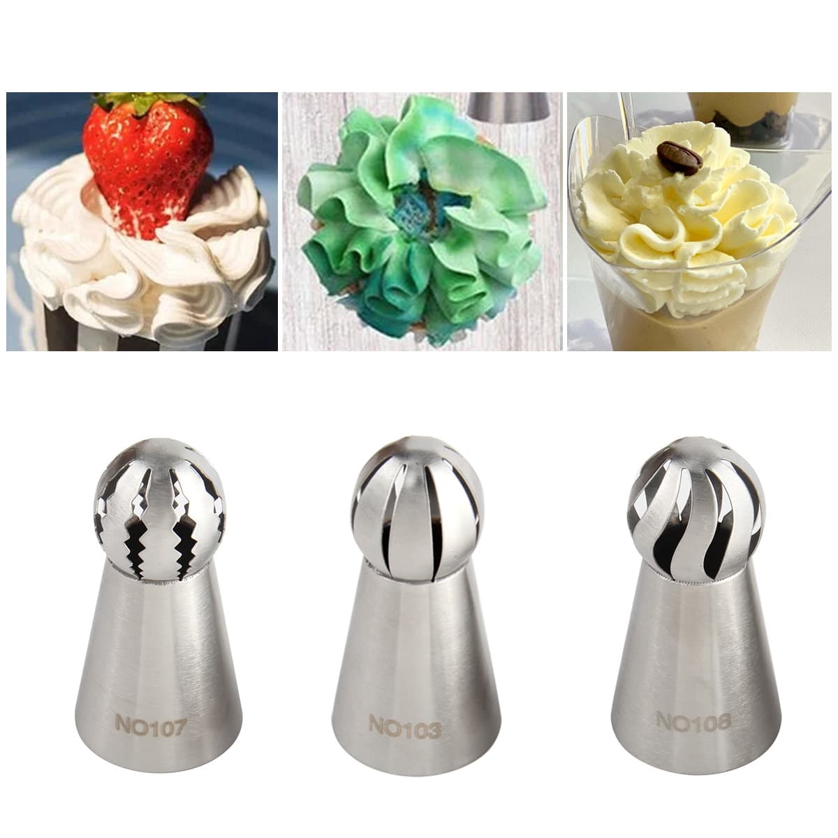 Factory Stock Torch Piping Nozzle, One-Piece Cake Decorating Tool, Ball-Shaped Piping Tip for Cross-Border Sales