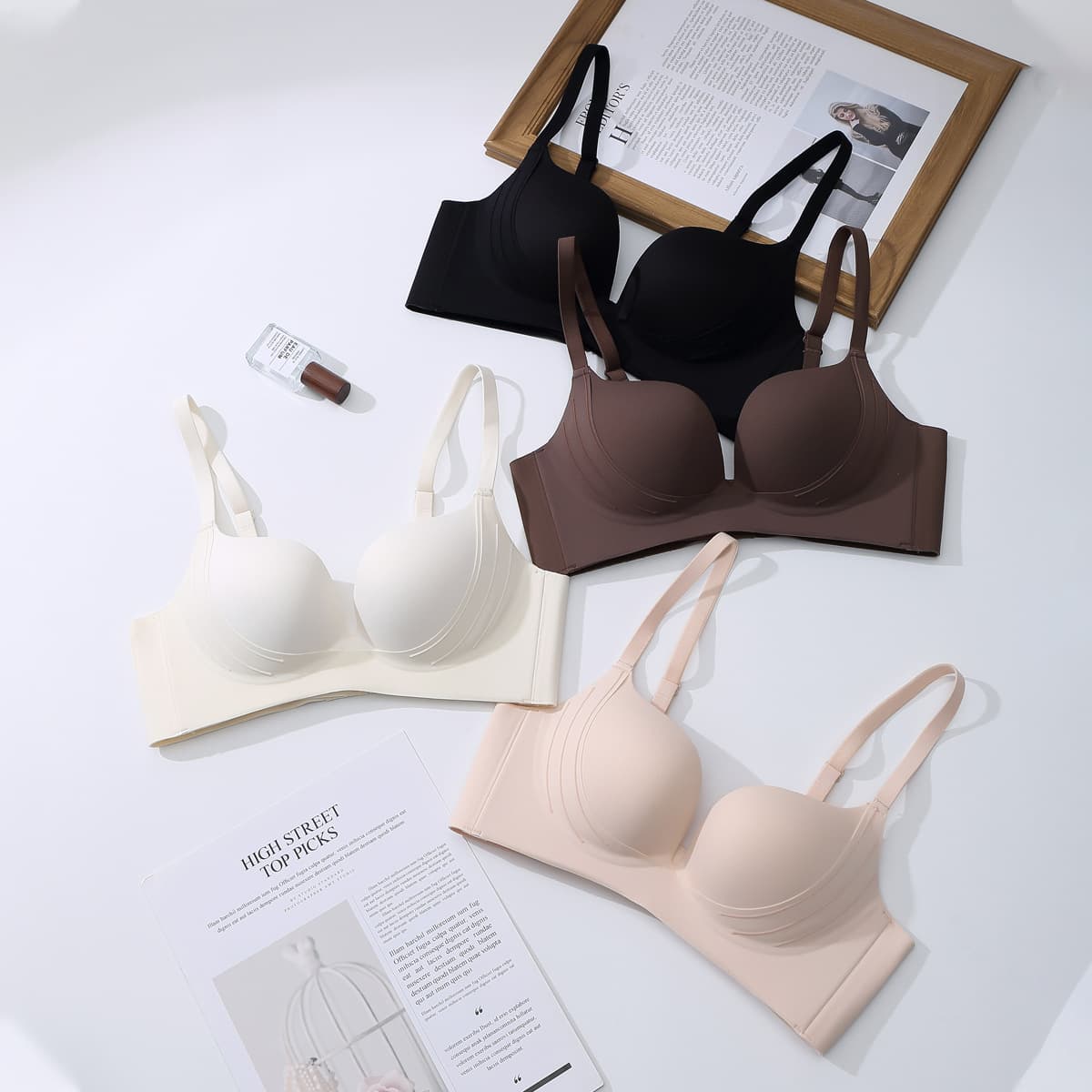 Factory Direct Supply Non-Wired Bra, Enhancing Small Bust, Push-Up Lift, Thin Top Thick Bottom Cup, Lifting Side Control Women's Underwear