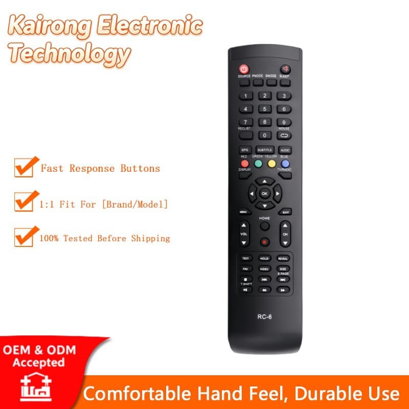 RC-6 TV Remote Control Compatible with Baird SMART TV TI4309DLEDDS Remote Accessory