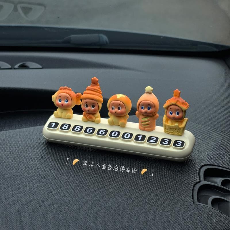GUODUO Star Person Bakery Car Parking Sign Creative Cute Parking Phone Number Plate Car Decoration Number Plate