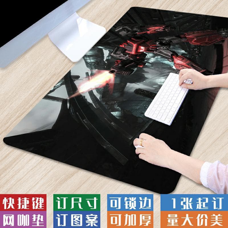 Extra Large Sci-Fi Cool Mouse Pad Transformers Locking Edge Keyboard Pad Bumblebee Megatron Anti-Slip Computer Pad