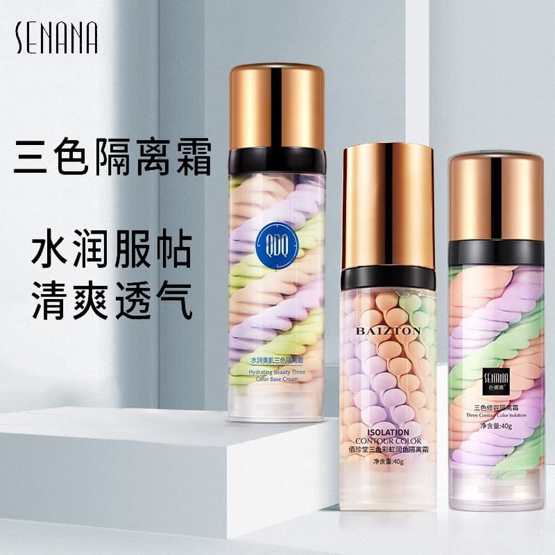 Senana Three-Color Correcting Primer Makeup Base Color Correction Skin Protection Brightening Bird Droppings Primer Wholesale