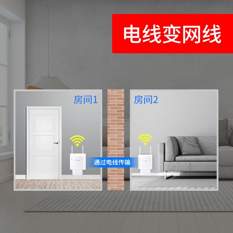 【Official】Tenda Gigabit Wireless Powerline Wi-Fi Extender Parent-Child Router Powerline Wired High-Speed