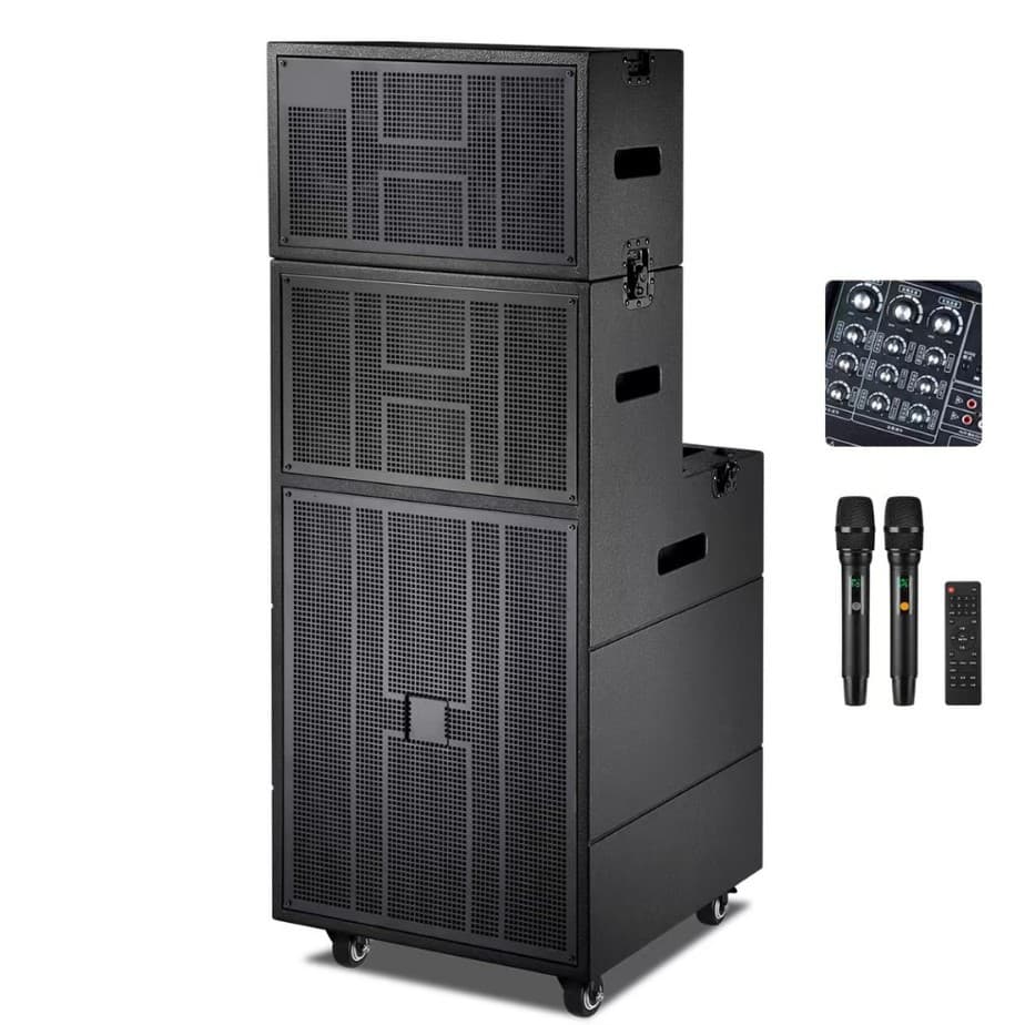 High-Power Universal Wheel Active Line Array Audio Outdoor Karaoke Speaker Singing Home All-In-One Microphone Speaker