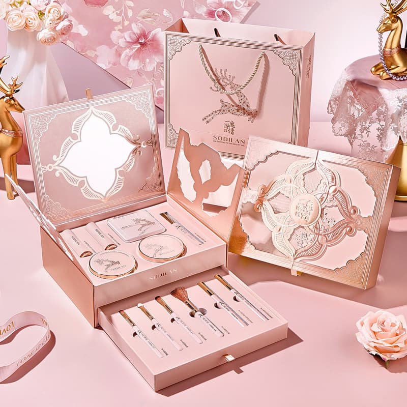 Suodilang Yi Lu Shen Qing Makeup Set 12-Piece Cosmetics Gift for Wife Girlfriend Lipstick Cushion