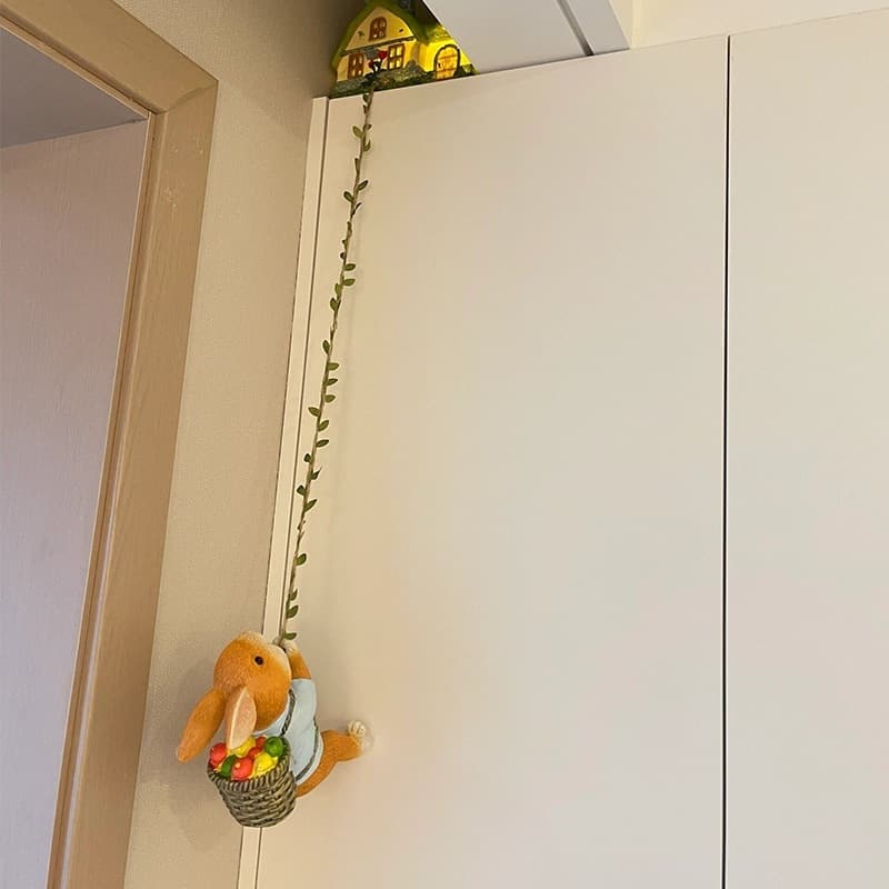 Cute Climbing Vine Bunny Pendant Home Decoration Animal Wall Hanging Outdoor Courtyard Balcony Landscape Decoration Pot Hanging