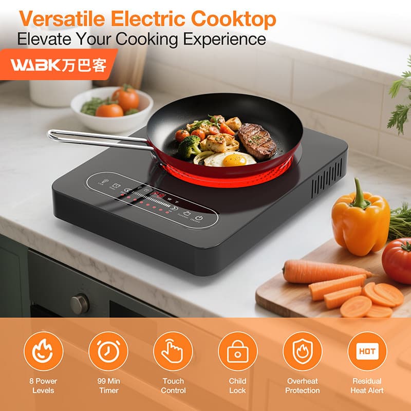 WABK Infrared Ceramic Stove Home Use 110V European/US Standard Electric Hot Plate Kitchen Appliance High Power