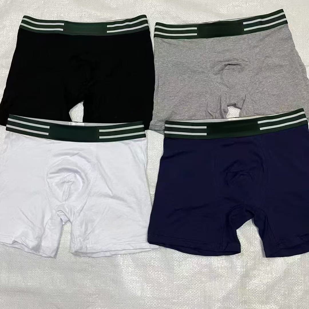Foreign trade European and American fish men's underwear plus long boxer briefs pure cotton trendy brand boxer briefs with long leg pants shorts