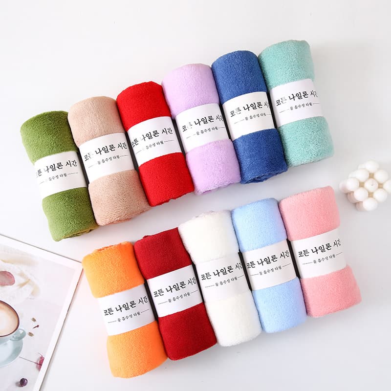 Warp Knit Coral Fleece 35*74 Waistband Roll Card Towel Favor, Soft, Absorbent, Non-Shedding, Wedding Shop Gift