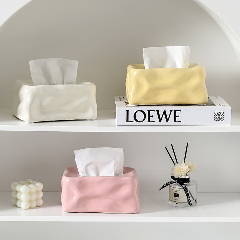 Luxury Creative Ceramic Tissue Box for Home Living Room Coffee Table Napkin Holder Decoration Simple Modern