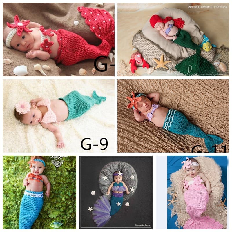 New newborn full moon 100 days photography clothing children's photo styling clothing props baby photo photo mermaid