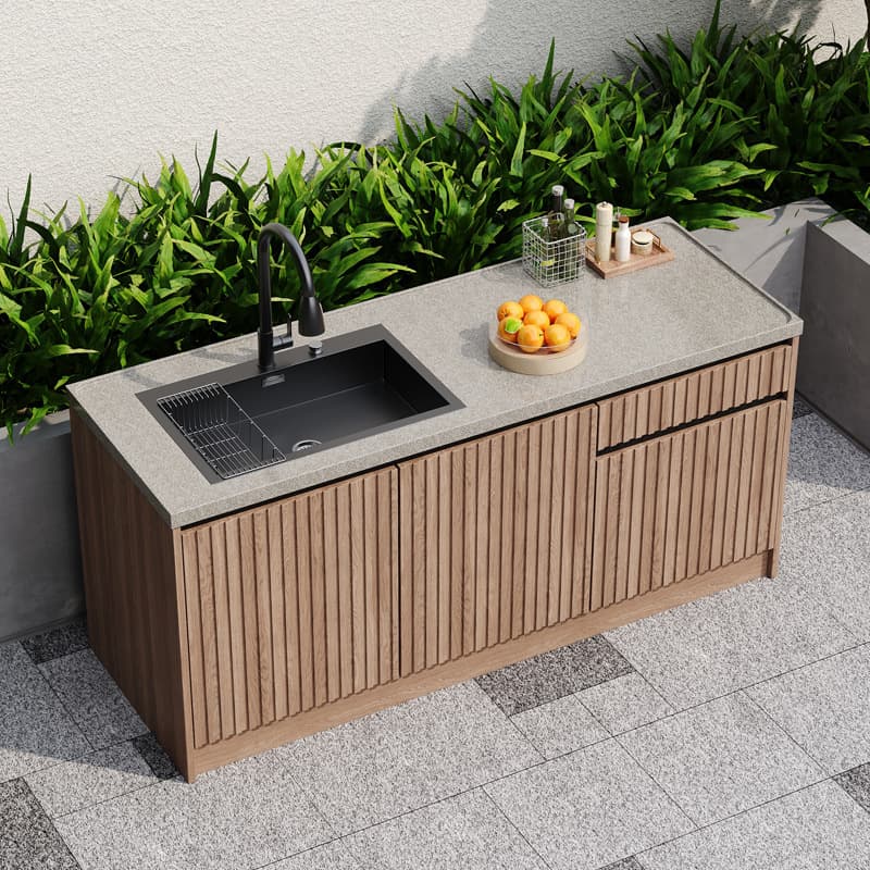 Outdoor Stone Water Basin, Household Marble Sink, Outdoor Kitchen Integrated Cabinet with Vegetable Washing, BBQ Counter, Villa Sink