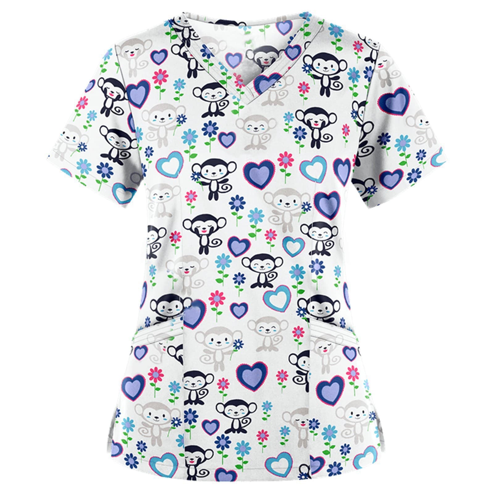 Cross-border Amazon EU/US Women's Spring 2026 Versatile Casual Short-Sleeve Caregiver Uniform for AliExpress WB9